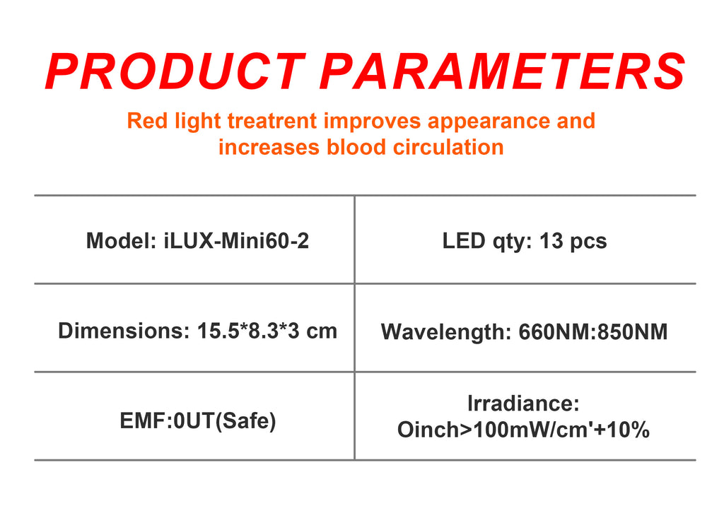 Red Light Therapy Panel - Model Mini 60-2