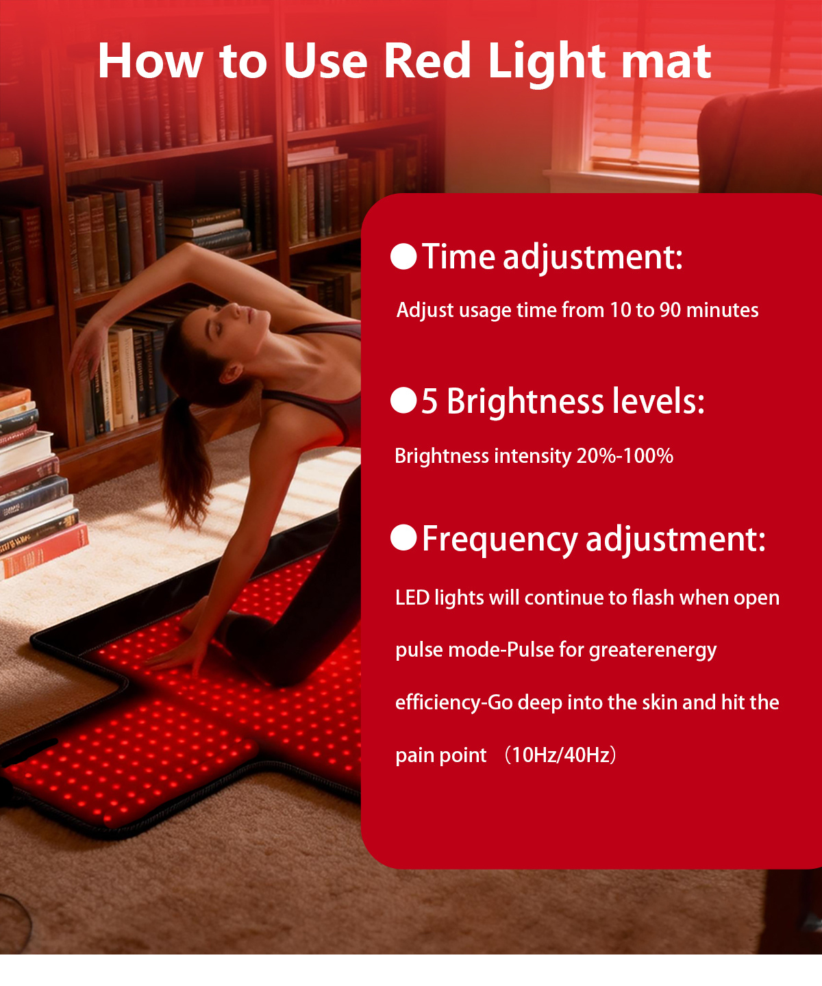 Red Light Therapy Sports Mat - Model SM RM 1328