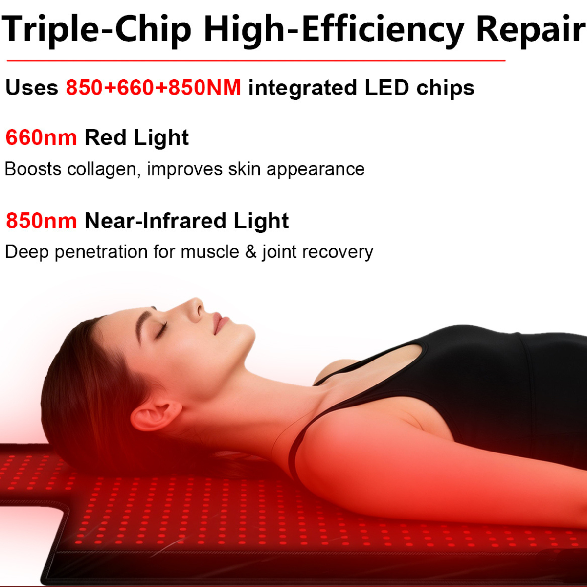 Red Light Therapy Sports Mat - Model SM RM 1328