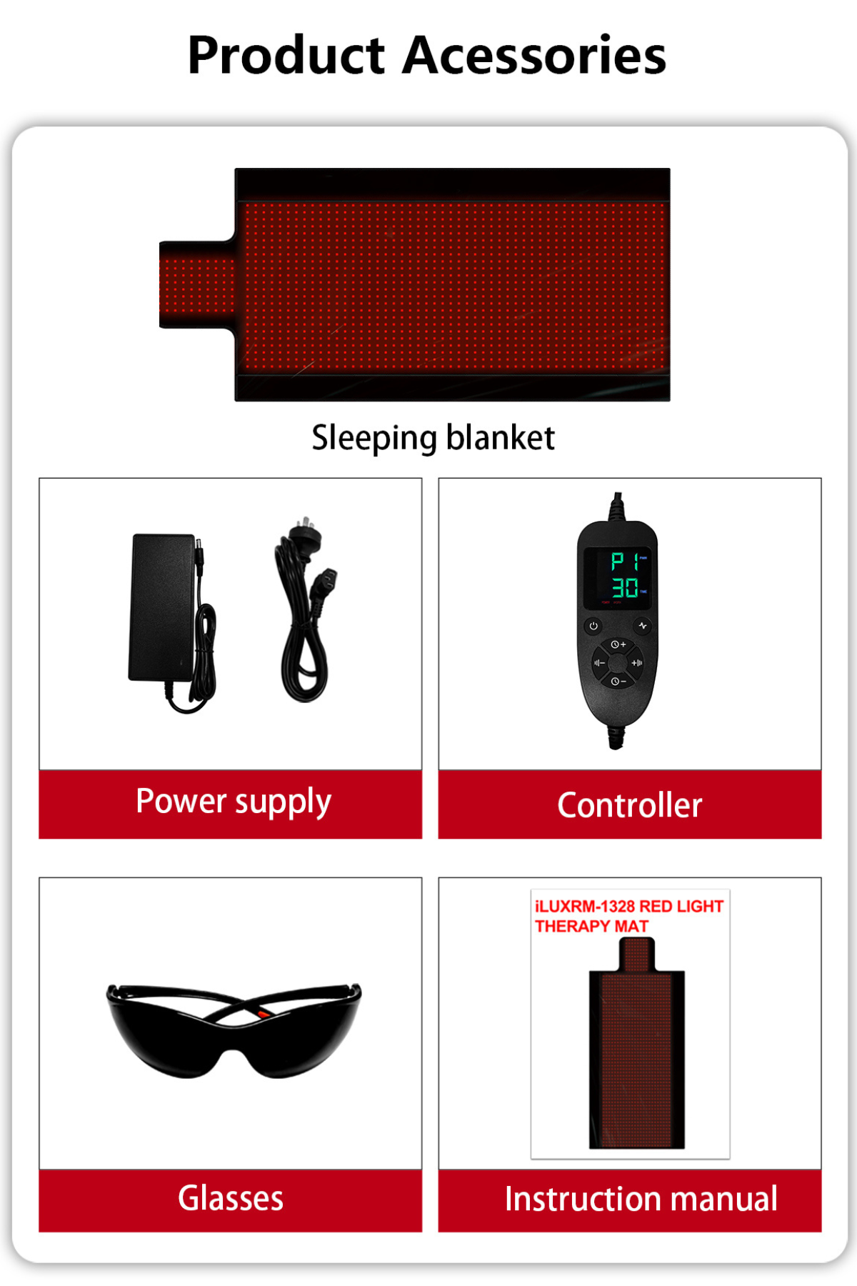 Red Light Therapy Sports Mat - Model SM RM 1328
